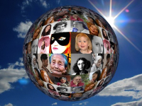 Weltkugel mit Frauenbildern - Autor pixabay - geralt