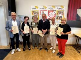 Hauptpaarturnier Klasse B: Reinhard Küter, Christiane Küter, Gabriele Erler, Holger Schädlich, Heidi Eisenhuth, Erika Lindenthal