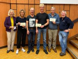 Hauptpaarturnier Klasse A von links: Birgit Knauf - Marija Kroll-Perak (2.) / Ralf Teichmann - Florian Reckermann (1.) / Ralf Kadler - Michael Köhler (3.)